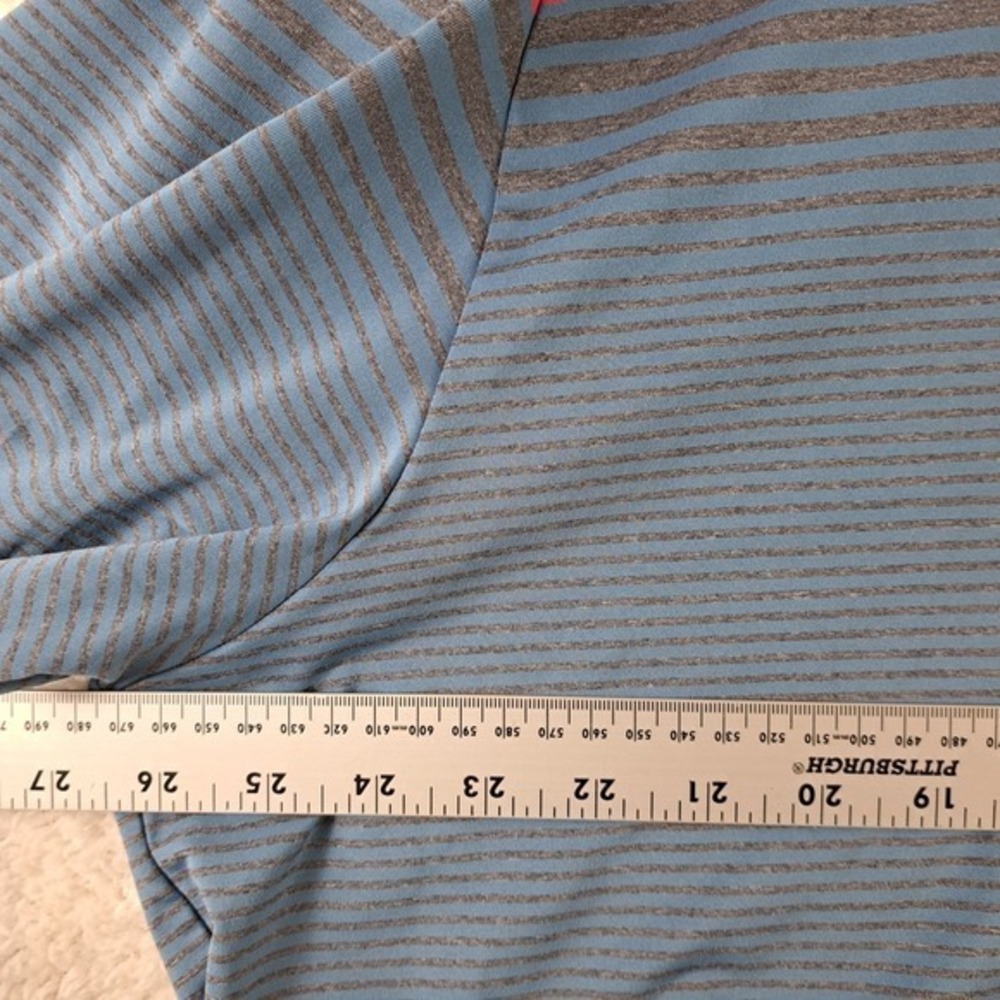 Columbia Polo Shirt Men's 2XL Omni Shade Wicking SS Golf Fish Striped - Picture 5 of 7